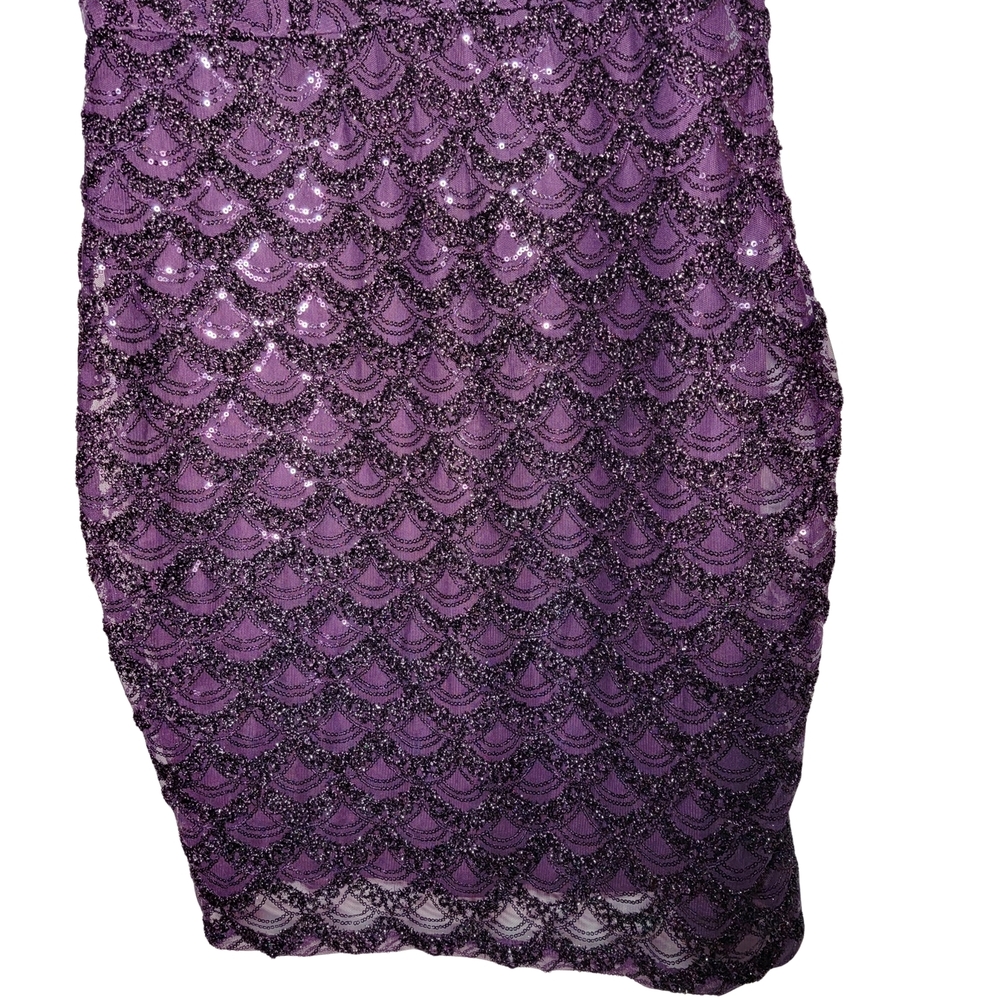 Jackie Jon Sequin Purple Scallop Sheath Dress Size 8 NWT - Picture 6 of 14
